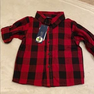 Little rebels plaid button down shirt